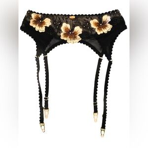 Nette Rose Bernie Garter Belt Black Sz Medium